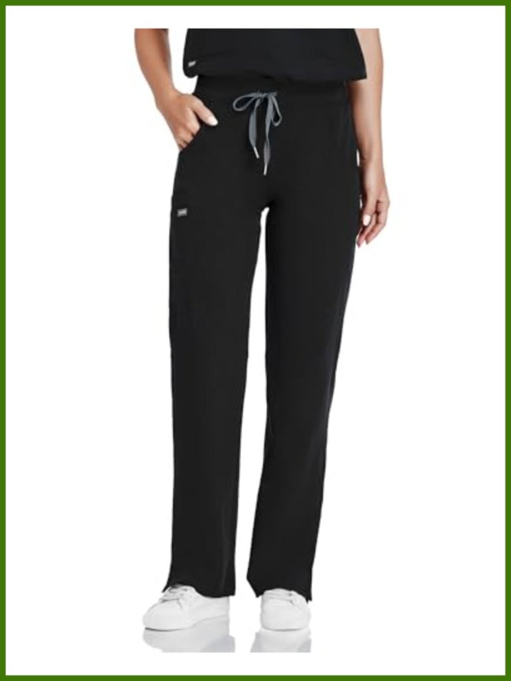 Womens Straight Leg Cargo Scrub Pants Yoga Waistband Medical Work